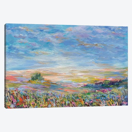 Blooming Meadow Canvas Print #ROU7} by RO ArtUS Art Print