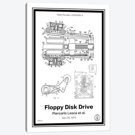 Floppy Disk Drive Canvas Print #RPA11} by Retro Patents Canvas Wall Art