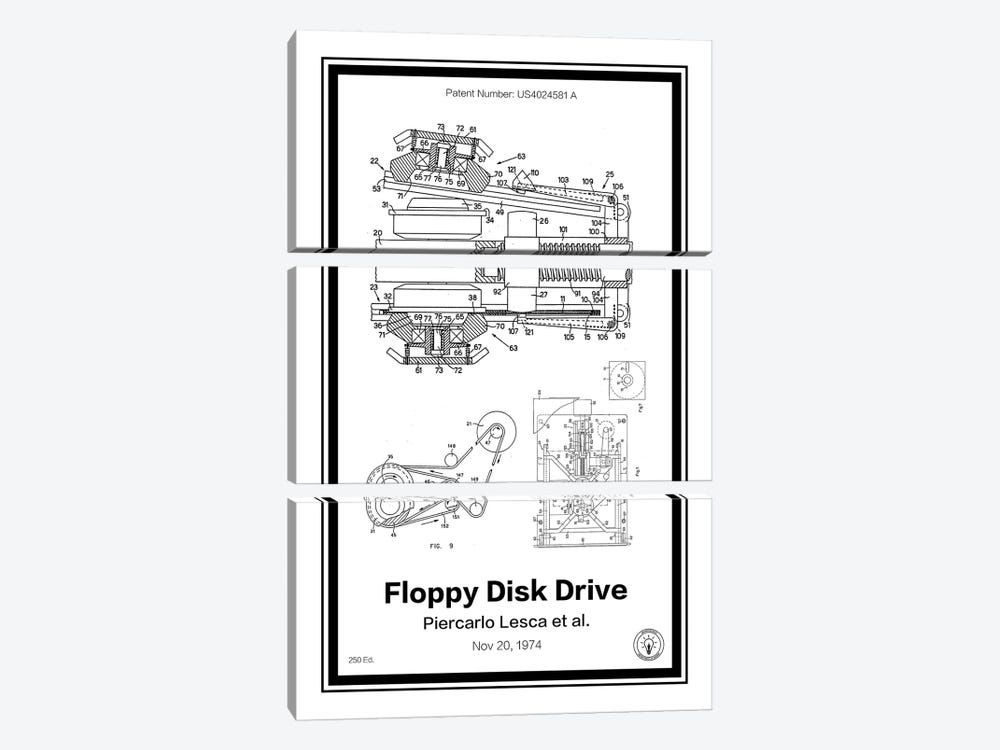 Floppy Disk Drive by Retro Patents 3-piece Canvas Art