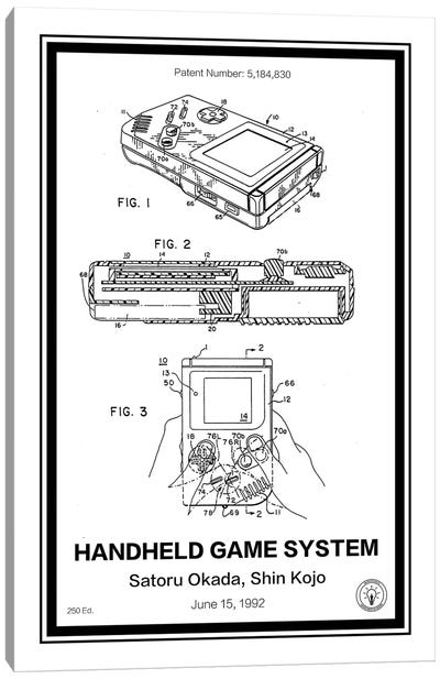 Gameboy Canvas Art Print - Electronics & Communication Blueprints