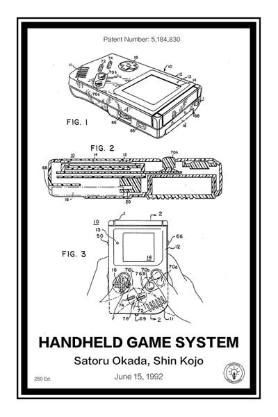 Toy & Game Blueprints: Gameboy by Retro Patents