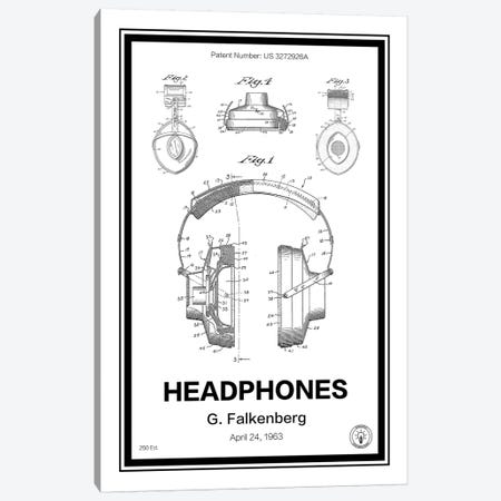 Headphones Canvas Print #RPA15} by Retro Patents Canvas Print