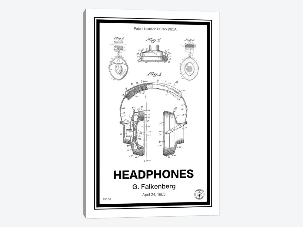 Headphones by Retro Patents 1-piece Canvas Wall Art