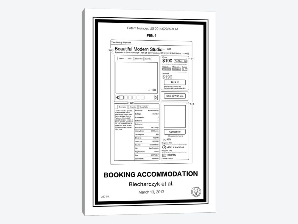 Airbnb by Retro Patents 1-piece Canvas Wall Art