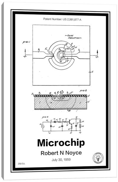 Microchip Canvas Art Print - Retro Patents