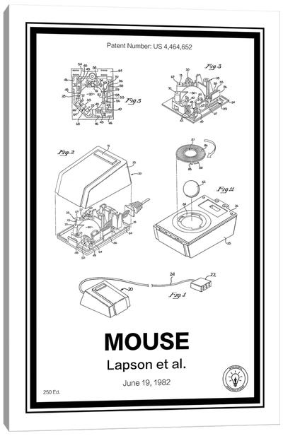 Mouse Canvas Art Print - Retro Patents
