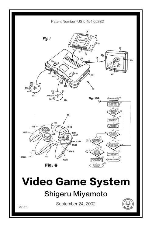 N64 by Retro Patents wall art