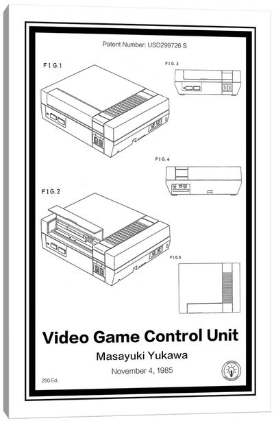 NES Canvas Art Print - Electronics & Communication Blueprints