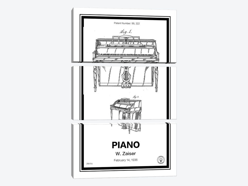 Piano by Retro Patents 3-piece Canvas Art