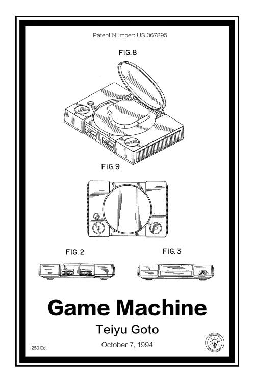Playstation by Retro Patents wall art