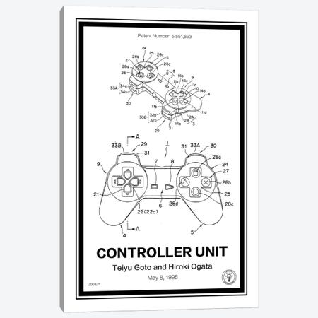 Playstation Controller Canvas Print #RPA28} by Retro Patents Canvas Print