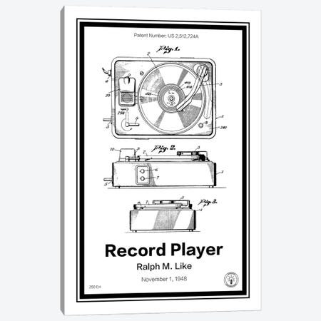 Record Player Canvas Print #RPA29} by Retro Patents Art Print