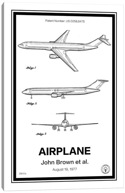 Airplane Canvas Art Print - Aviation Blueprints