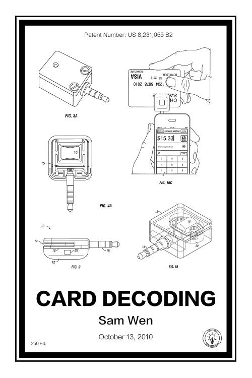 Square, Card Decoder by Retro Patents wall art