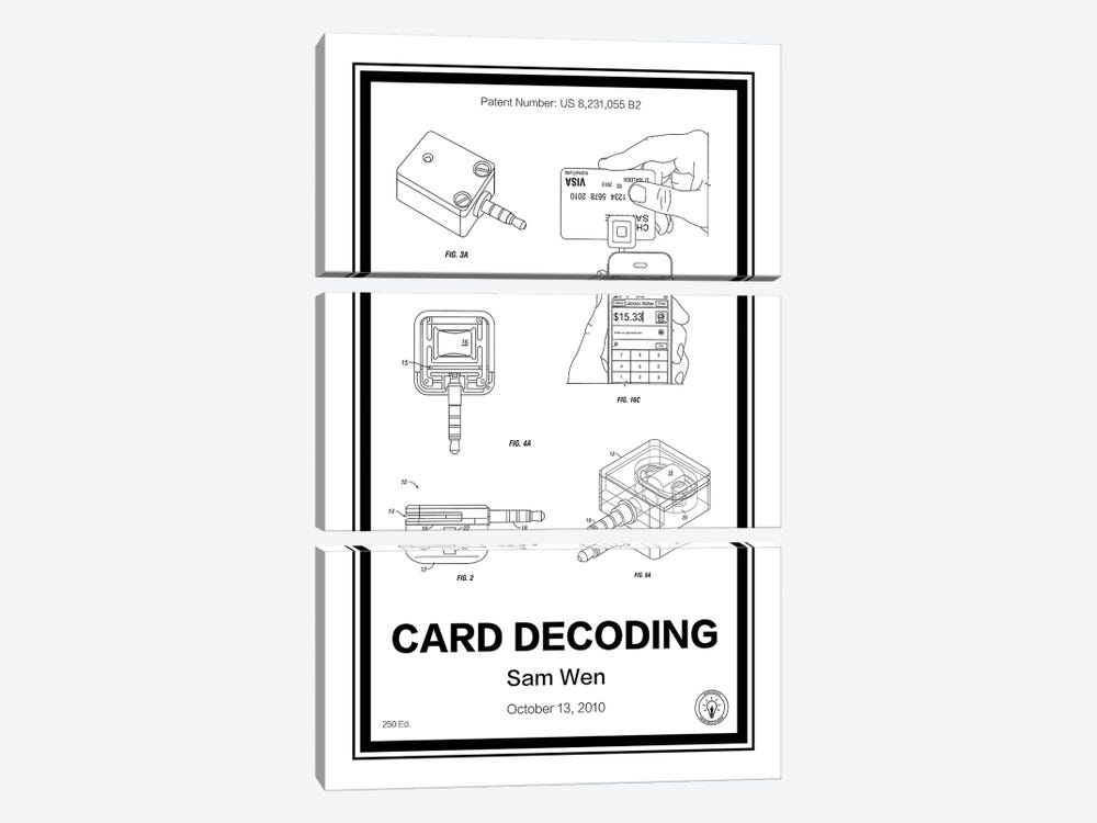 Square, Card Decoder 3-piece Canvas Print