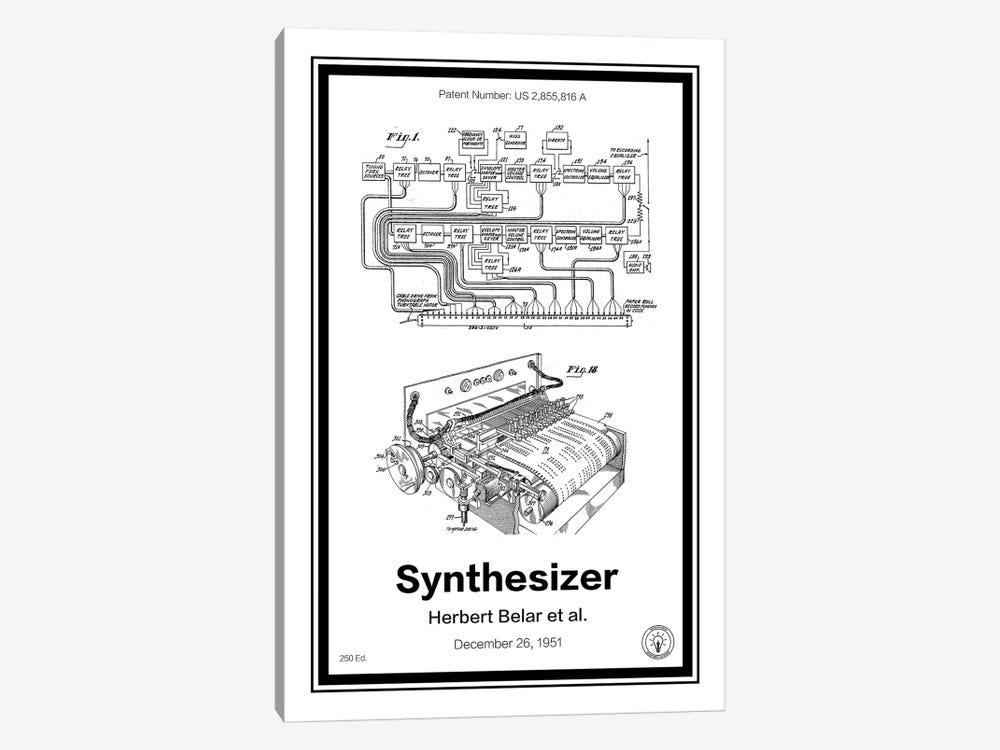 Synthesizer by Retro Patents 1-piece Canvas Print