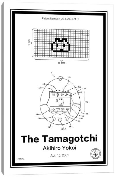 Tamagotchi Canvas Art Print - Toy & Game Blueprints