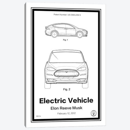 Tesla Canvas Print #RPA36} by Retro Patents Canvas Art Print