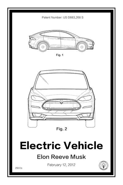 Automobile Blueprints: Tesla by Retro Patents