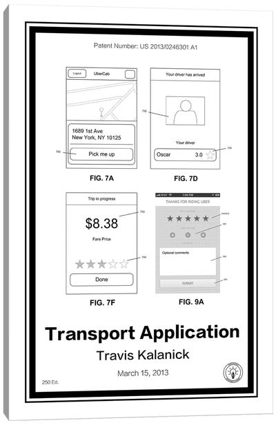 Uber Canvas Art Print - Retro Patents