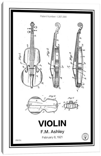 Violin Canvas Art Print - Retro Patents