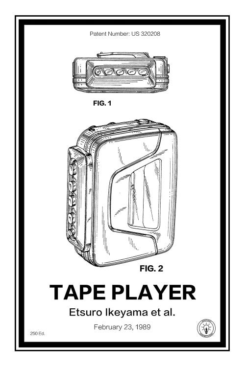 Walkman by Retro Patents wall art