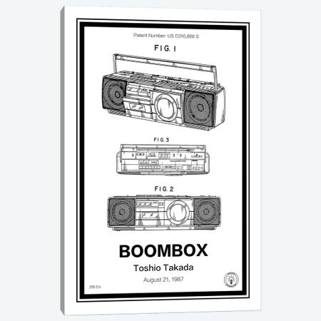 Boombox Canvas Print #RPA5} by Retro Patents Canvas Print