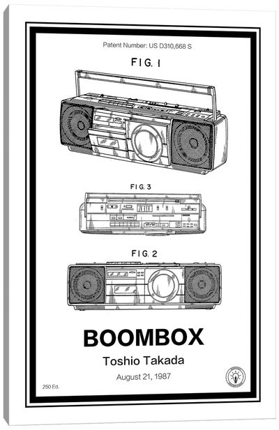 Boombox Canvas Art Print - Retro Patents