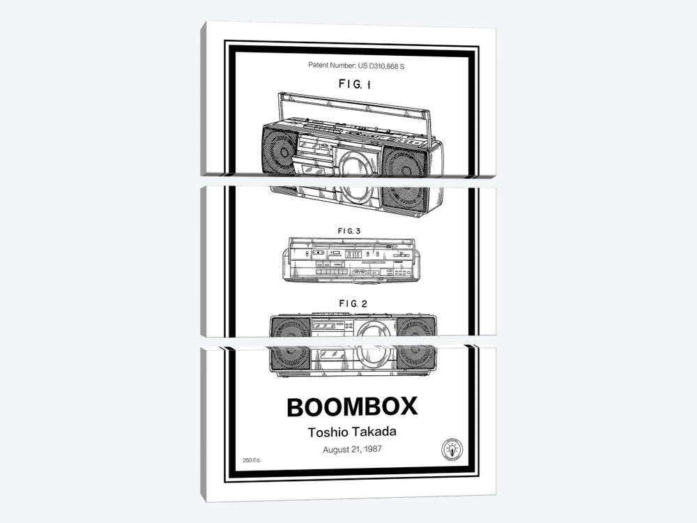 Boombox by Retro Patents 3-piece Canvas Art