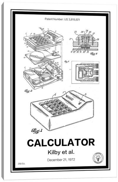 Calculator Canvas Art Print - Retro Patents