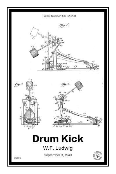 Drumkick by Retro Patents canvas print