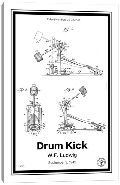 Drumkick Canvas Art Print - Retro Patents