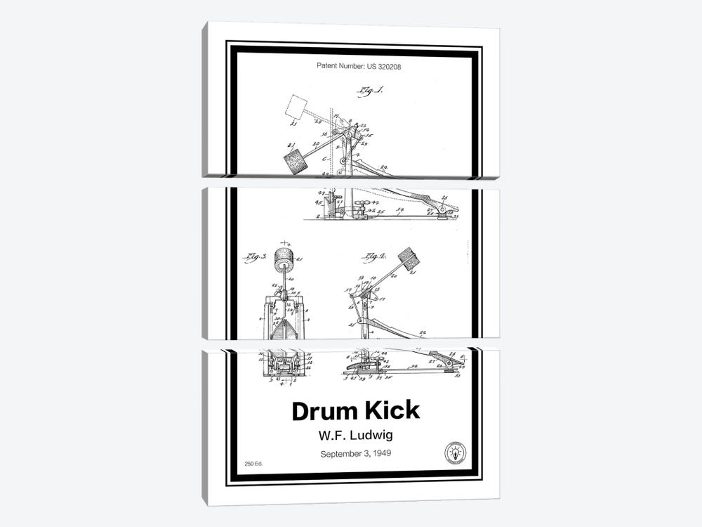 Drumkick by Retro Patents 3-piece Art Print