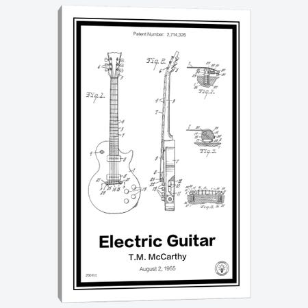 Electric Guitar Canvas Print #RPA9} by Retro Patents Canvas Wall Art