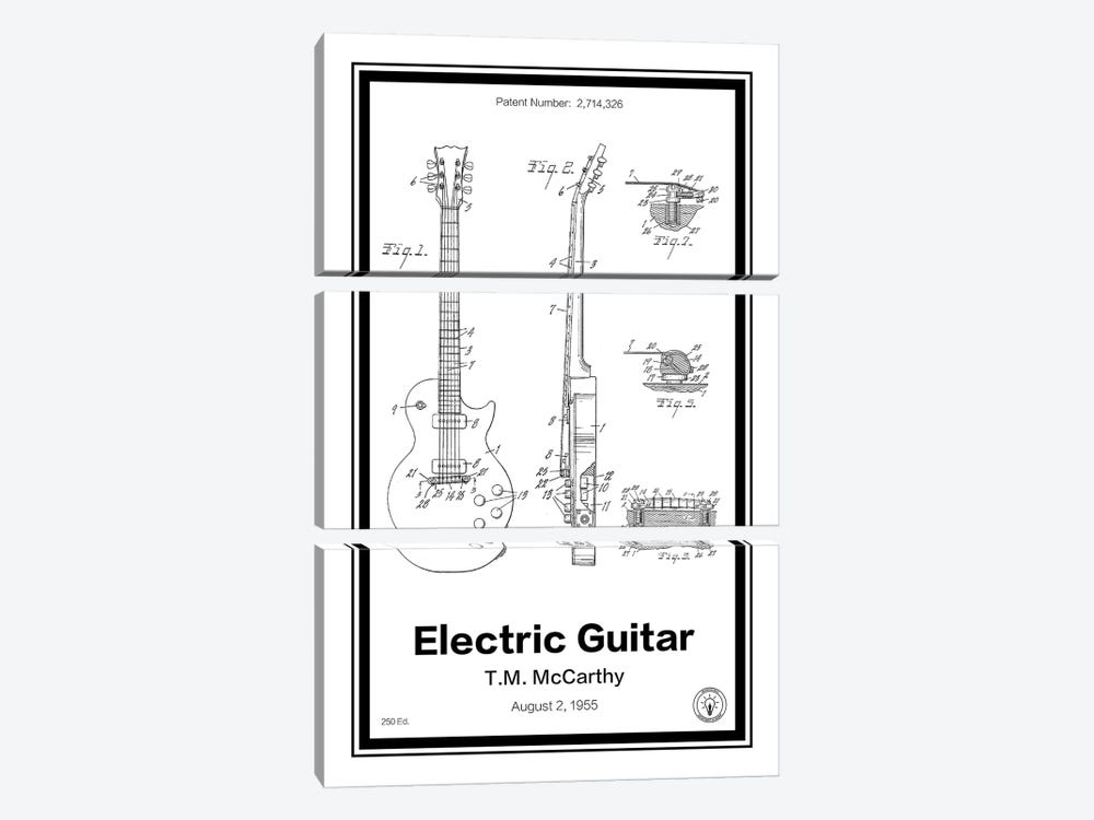 Electric Guitar by Retro Patents 3-piece Canvas Wall Art