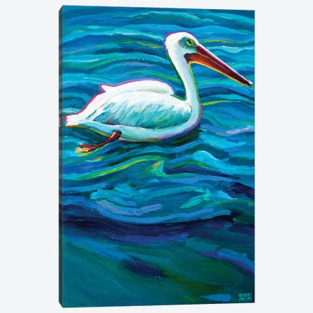 Swimming Pelican Canvas Print #RPH114} by Robert Phelps Canvas Print