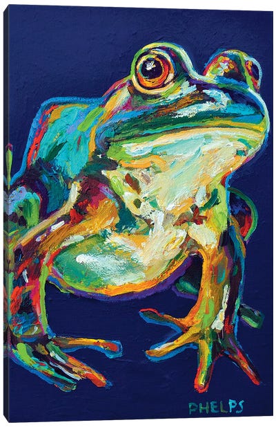Bullfrog Canvas Art Print - Reptile & Amphibian Art