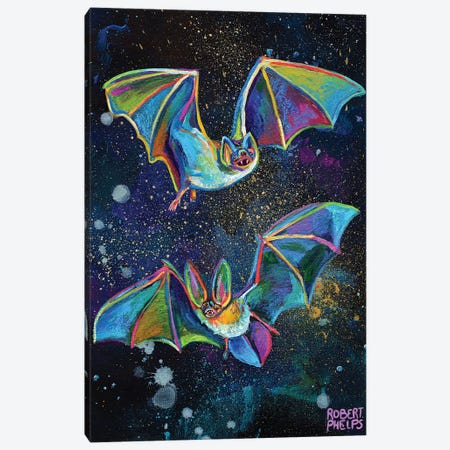 Bats And Night Sky Canvas Print #RPH168} by Robert Phelps Canvas Art Print