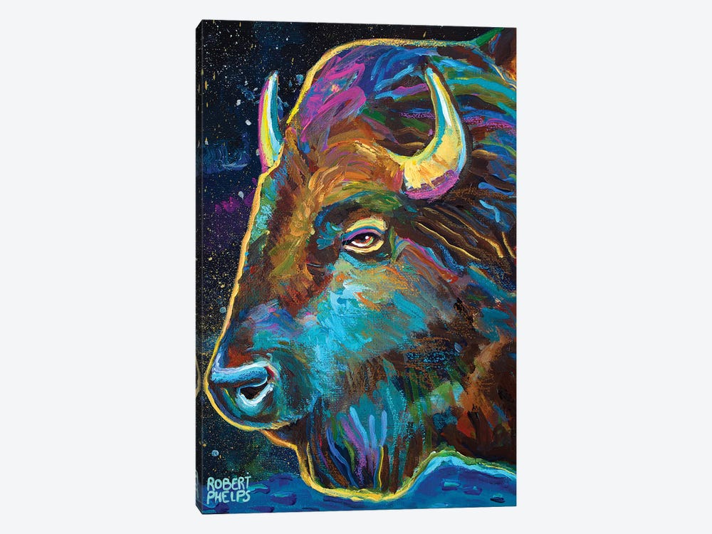 Galactic Buffalo by Robert Phelps 1-piece Canvas Art