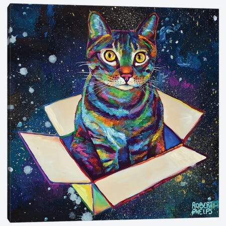 Space Cat Canvas Print #RPH175} by Robert Phelps Canvas Art Print