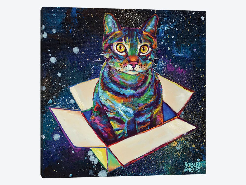 Space Cat by Robert Phelps 1-piece Canvas Art Print