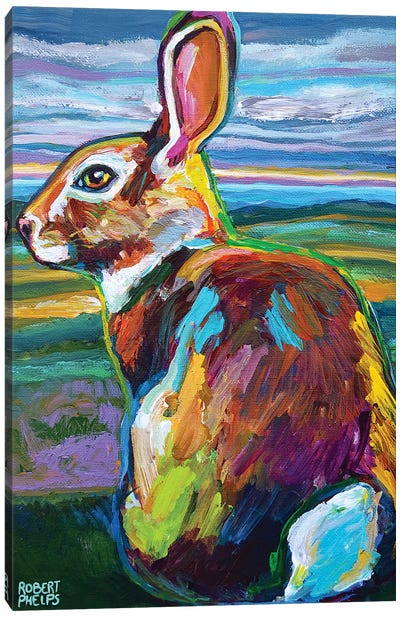 Mountain Rabbit At Dawn Canvas Art Print - Artists Like Matisse