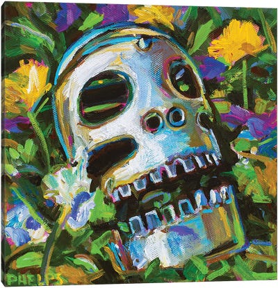 Flower Skull Canvas Art Print - Robert Phelps