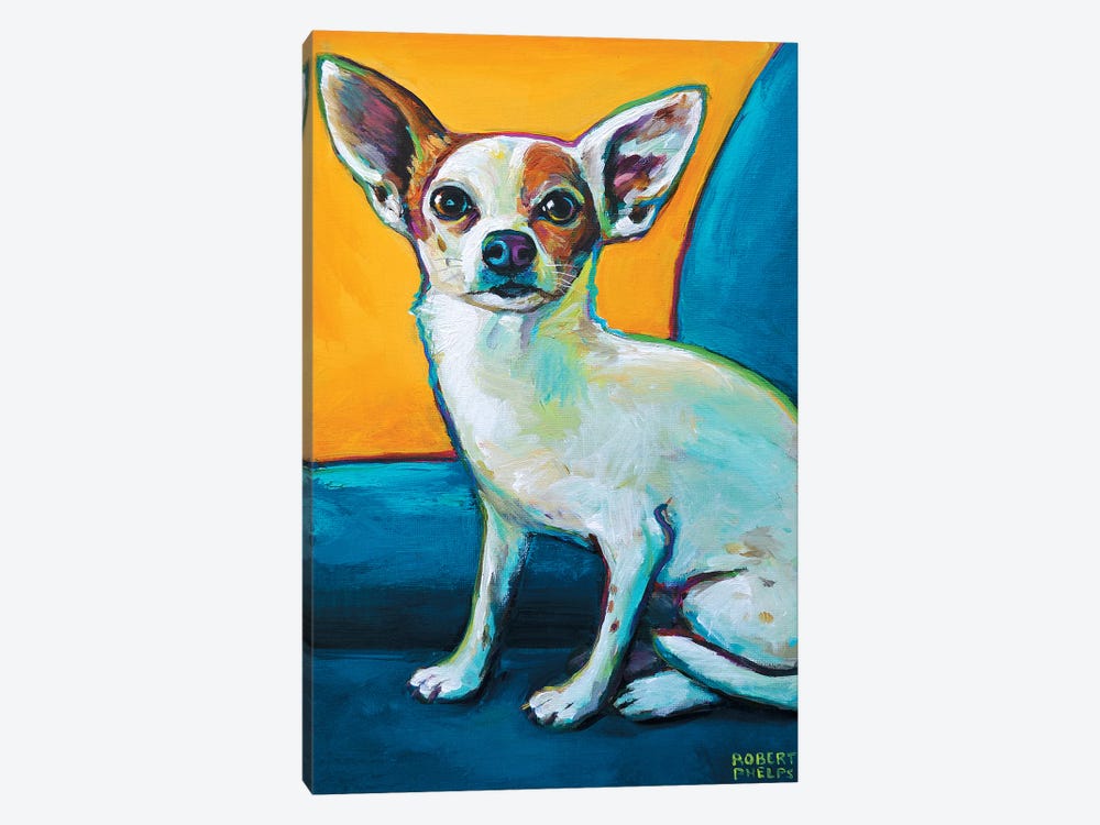 Chihuahua In Chair by Robert Phelps 1-piece Canvas Art
