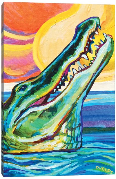 Alligator Canvas Art Print - Crocodile & Alligator Art