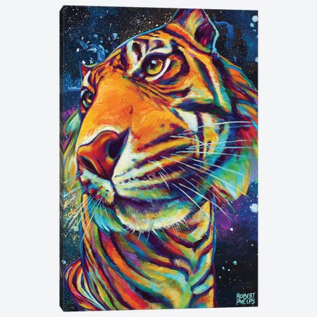 Galactic Tiger Canvas Print #RPH203} by Robert Phelps Canvas Artwork