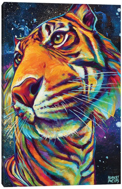 Galactic Tiger Canvas Art Print - Robert Phelps