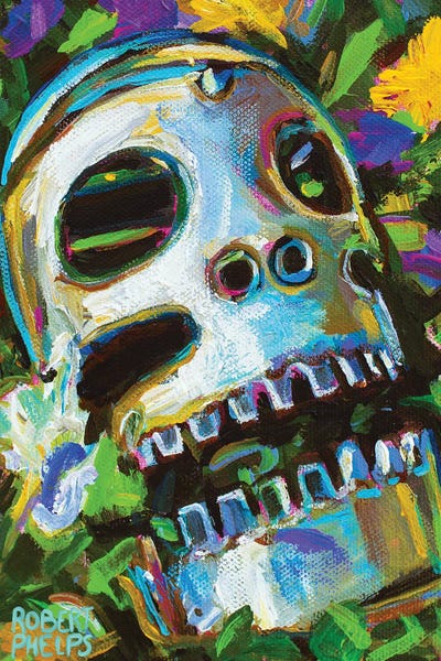 Flower Skull 2 by Robert Phelps canvas print