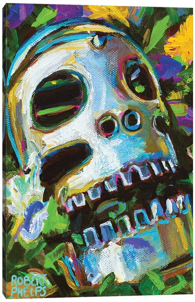 Flower Skull 2 Canvas Art Print - Robert Phelps