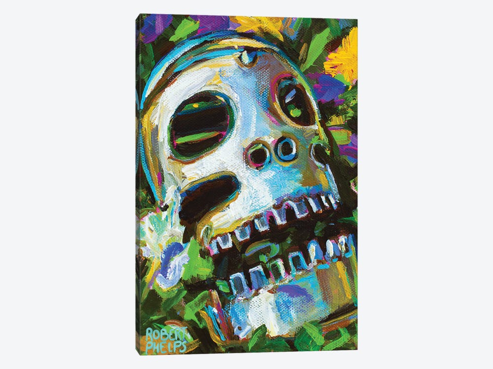 Flower Skull 2 by Robert Phelps 1-piece Canvas Art